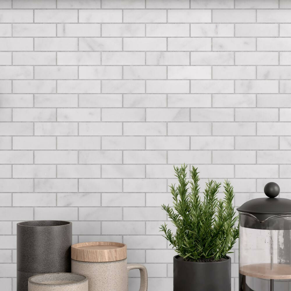 CARRARA WHITE BRICK MARBLE MOSAIC TILES,Tiles-Mosaic,IONIC STONE,www.work-tops.com