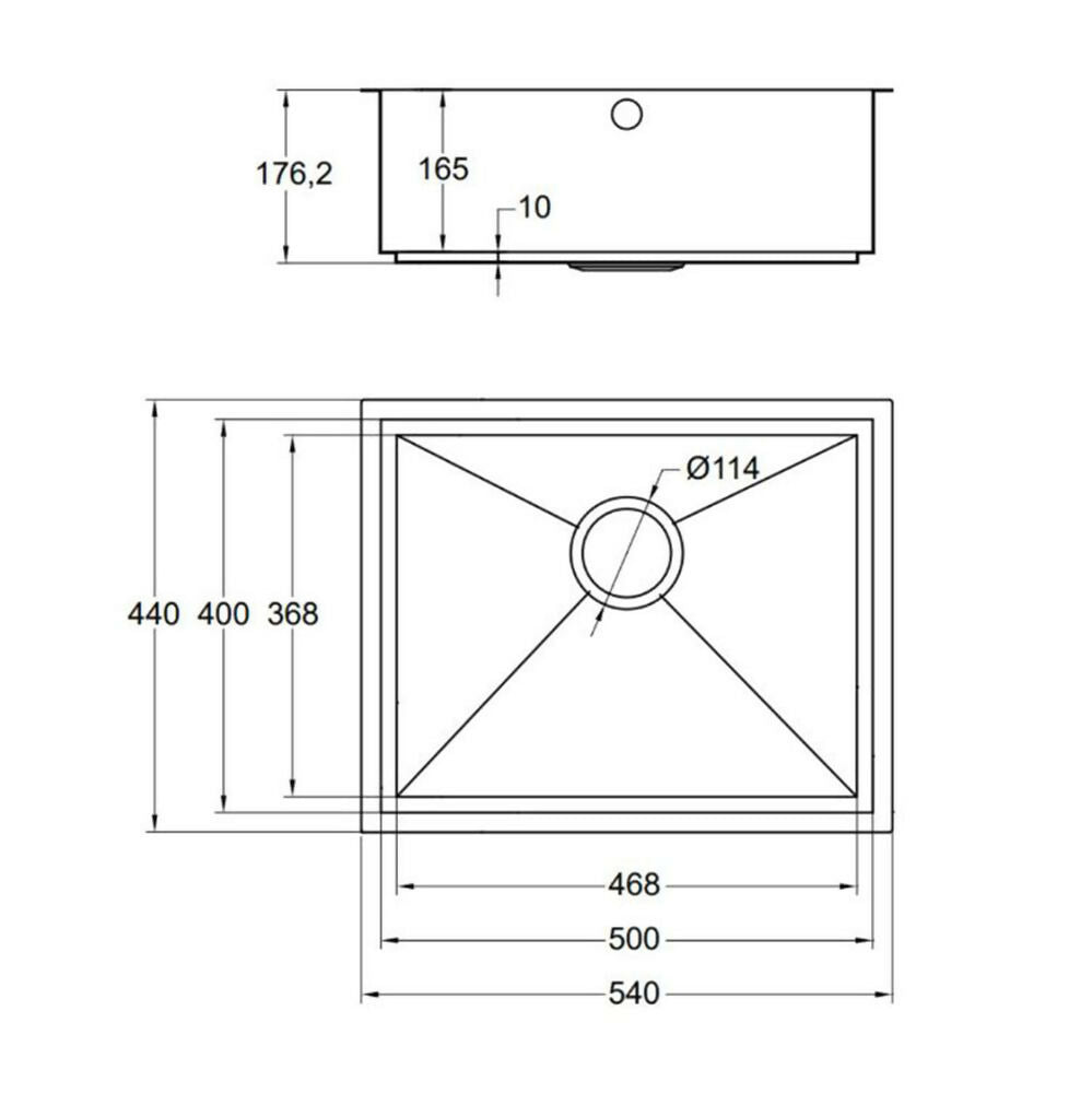 AXIXUNO 500U SOS SINK,Stainless Steel Sink,1810 Company UK,www.work-tops.com